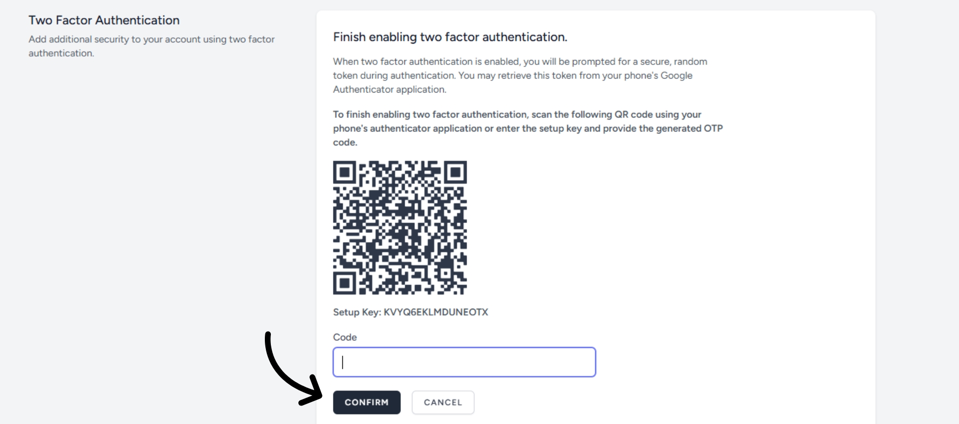 Enter verification code
